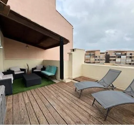 Lägenhet Beautiful 2 Bedrooms Duplex Quiet Terrace Agde